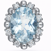 Orecchini - 18 carati Oro bianco - 2.45ct. tw. Acquamarina - Diamante