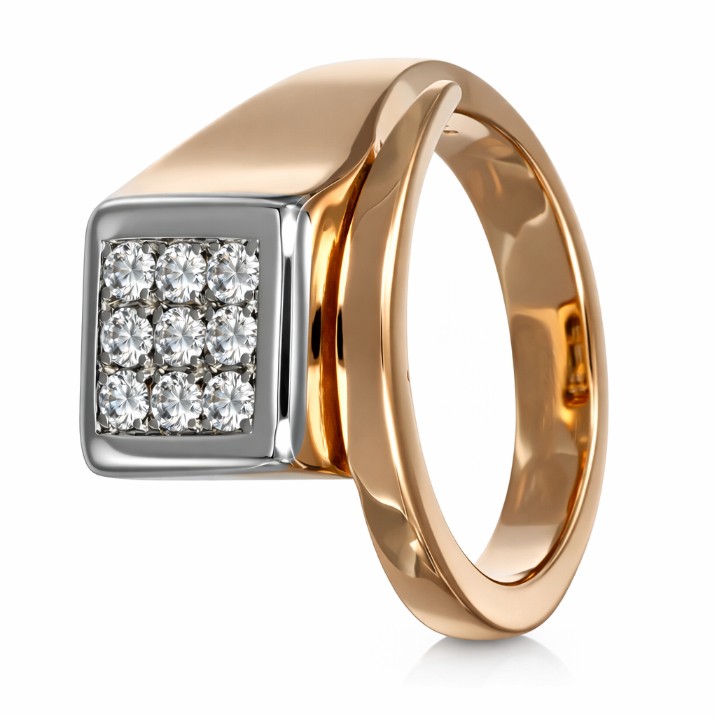 Anello - 18 carati Oro bianco, Oro giallo - 0.18ct. tw. Diamante (Naturale)