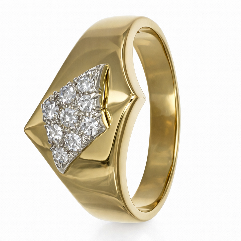 Anello - 18 carati Oro bianco, Oro giallo - 0.18ct. tw. Diamante (Naturale)