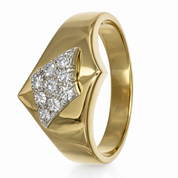 Anello - 18 carati Oro bianco, Oro giallo - 0.18ct. tw. Diamante (Naturale)