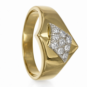Anello - 18 carati Oro bianco, Oro giallo - 0.18ct. tw. Diamante (Naturale)