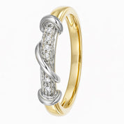 Anello - 18 carati Oro giallo, Oro bianco - 0.05ct. tw. Diamante (Naturale)