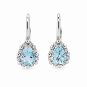 Orecchini - 18 carati Oro bianco - 1.66ct. tw. Acquamarina - Diamante