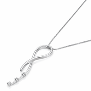 Collana con ciondolo - 18 carati Oro bianco Diamante (Naturale)