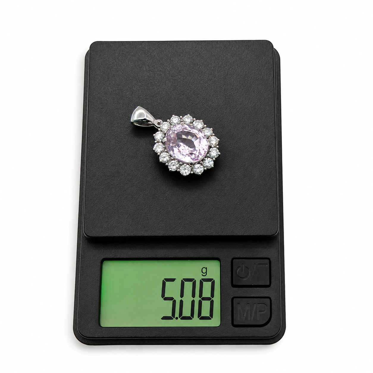 Ciondolo - 18 carati Oro bianco- 8.30ct. tw. Quarzo - Diamante - Made in Italy - Handmade