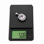 Ciondolo - 18 carati Oro bianco- 8.30ct. tw. Quarzo - Diamante - Made in Italy - Handmade