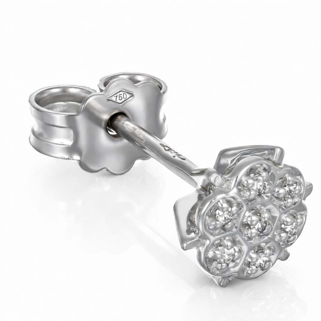 Orecchini - 18 carati Oro bianco - 0.07ct. tw. Diamante (Naturale)