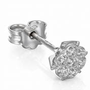 Orecchini - 18 carati Oro bianco - 0.07ct. tw. Diamante (Naturale)