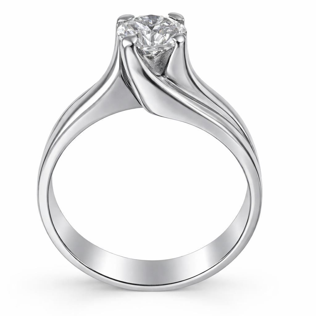 Anello - 18 carati Oro bianco - 0.80ct. tw. Diamante (Naturale)