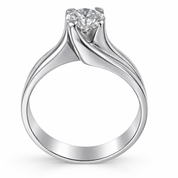Anello - 18 carati Oro bianco - 0.80ct. tw. Diamante (Naturale)