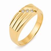 Anello - 18 carati Oro giallo - 0.06ct. tw. Diamante (Naturale) - Made in Italy - Handmade