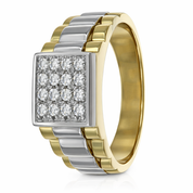 Anello - 18 carati Oro bianco, Oro giallo - 0.24ct. tw. Diamante (Naturale)