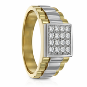 Anello - 18 carati Oro bianco, Oro giallo - 0.24ct. tw. Diamante (Naturale)
