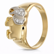 Anello - 18 carati Oro giallo, Oro bianco Diamante (Naturale)