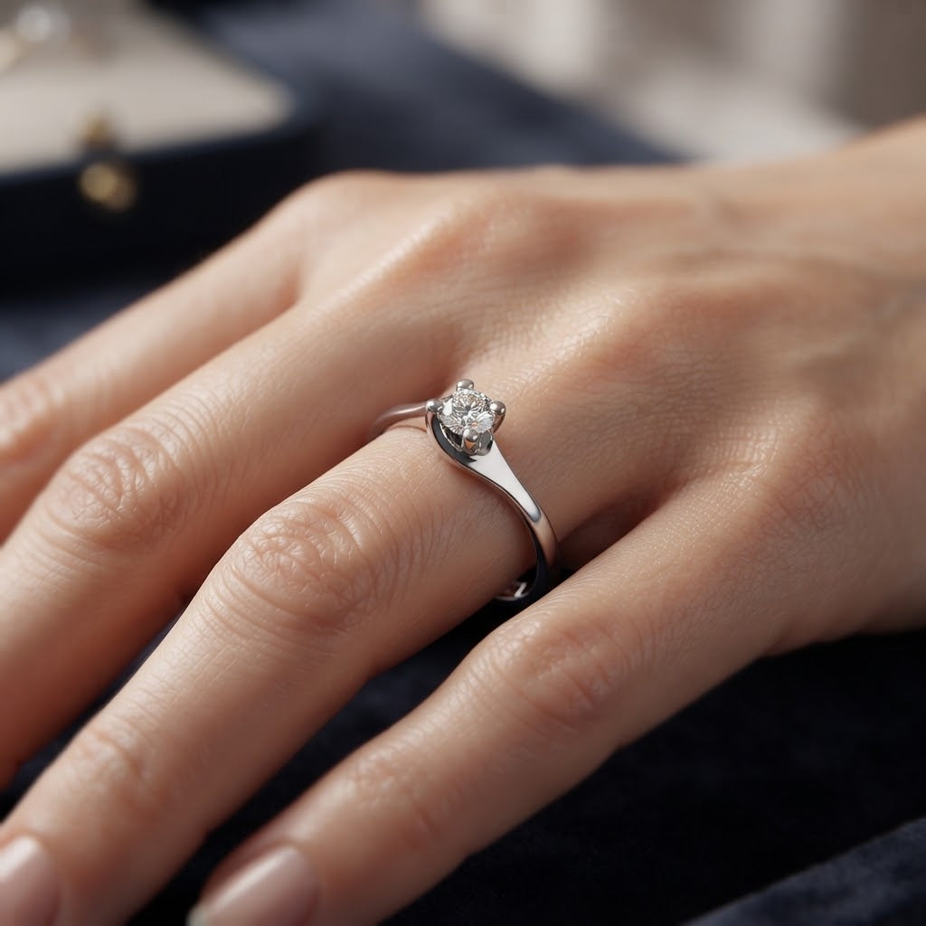 Anello - 18 carati Oro bianco - 0.20ct. tw. Diamante (Naturale) - Made in Italy - HandMade