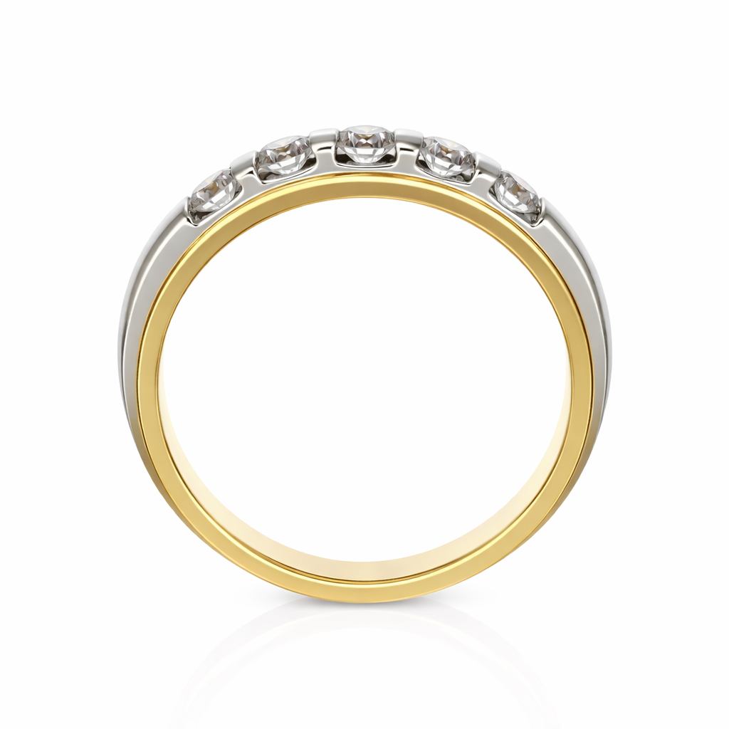 Anello - 18 carati Oro bianco, Oro giallo - 0.40ct. tw. Diamante (Naturale)