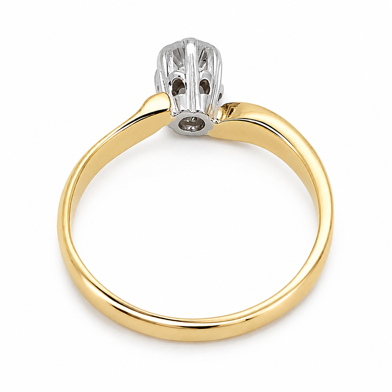 Anello - 18 carati Oro bianco, Oro giallo- 0.45ct. tw. Diamante (Naturale) - Made in Italy - Handmade