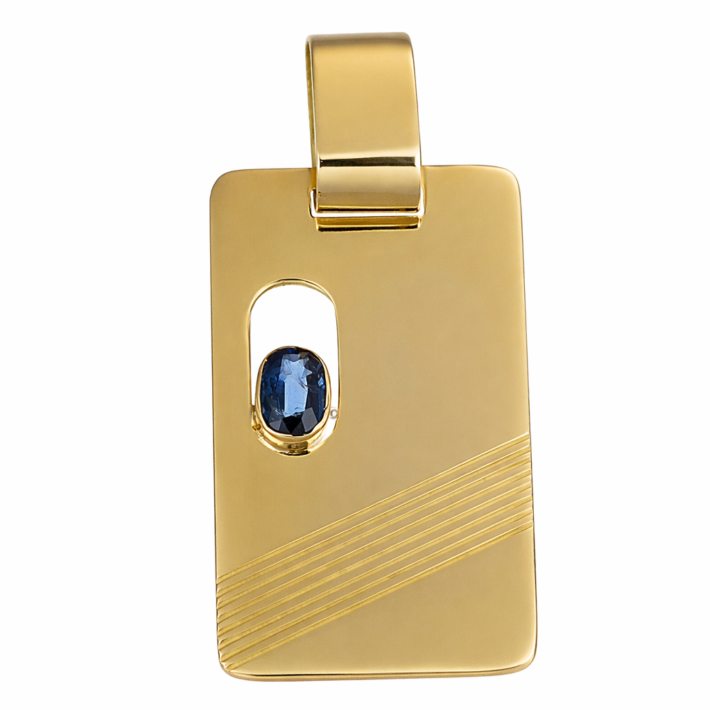 Ciondolo - 18 carati Oro giallo - 1.00ct. tw. Zaffiro