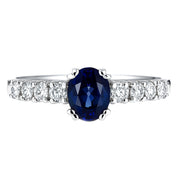 Anello - 18 carati Oro bianco - 1.53ct. tw. Zaffiro - Diamante