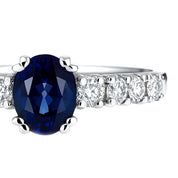 Anello - 18 carati Oro bianco - 1.53ct. tw. Zaffiro - Diamante