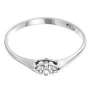 Anello - 18 carati Oro bianco Diamante (Naturale)