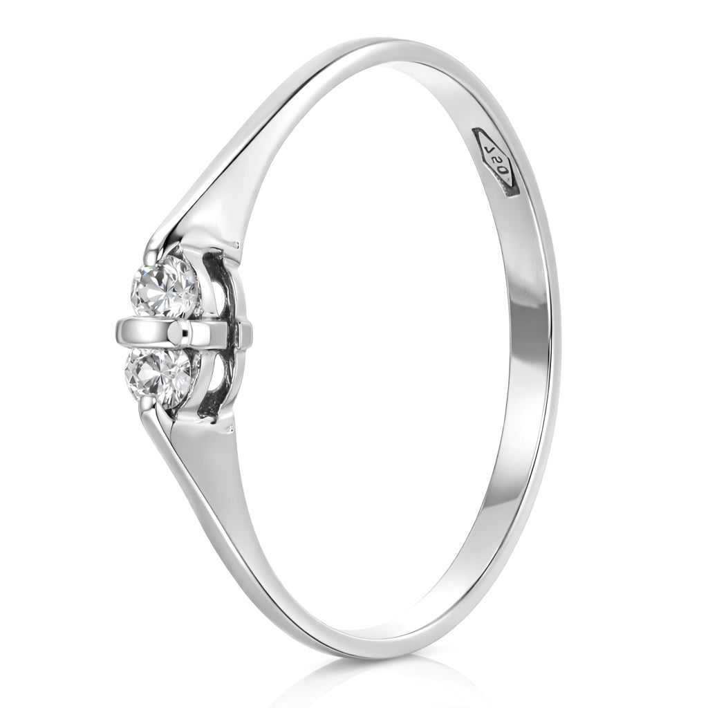 Anello - 18 carati Oro bianco Diamante (Naturale)