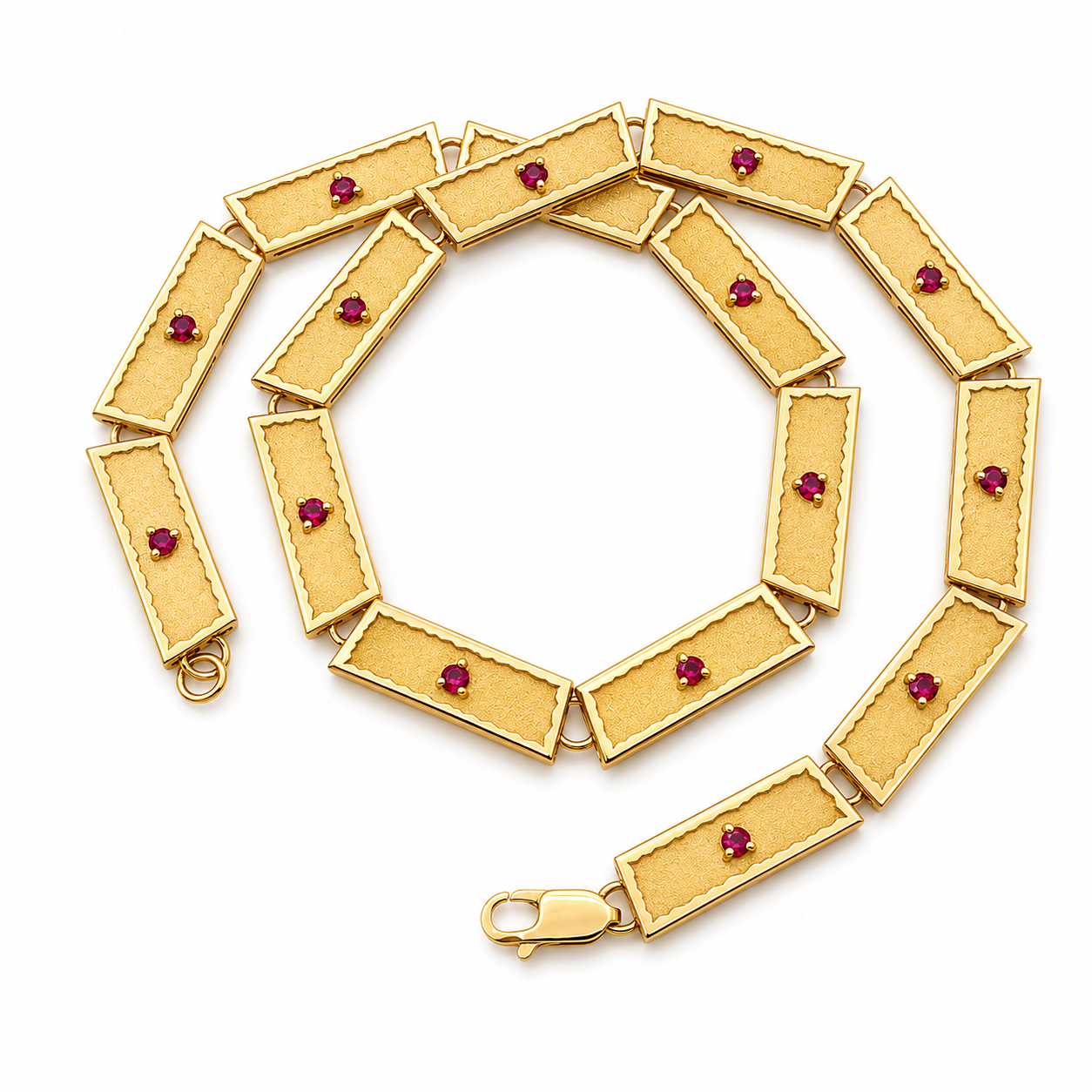 Collana - 18 carati Oro giallo - 1.60ct. tw. Rubino - Made in Italy - Handmade