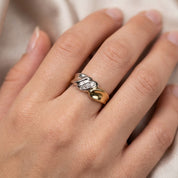 Anello - 18 carati Oro giallo, Oro bianco - 0.15ct. tw. Diamante (Naturale)