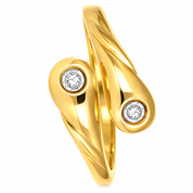 Anello - 18 carati Oro bianco, Oro giallo - 0.02ct. tw. Diamante (Naturale)
