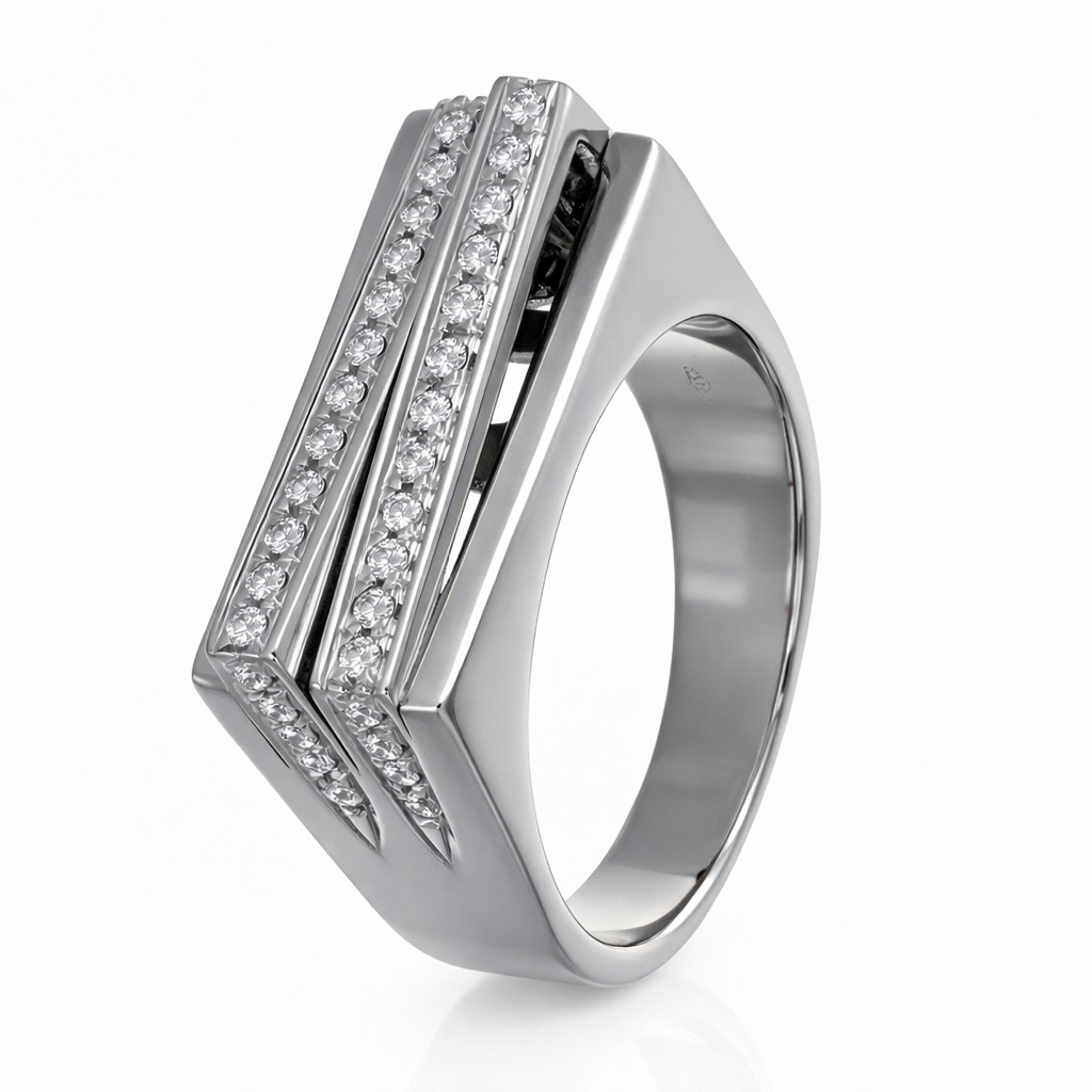 Anello - 18 carati Oro bianco - 0.70ct. tw. Diamante (Naturale)