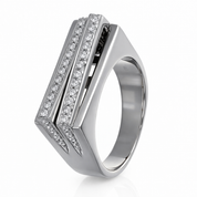 Anello - 18 carati Oro bianco - 0.70ct. tw. Diamante (Naturale)