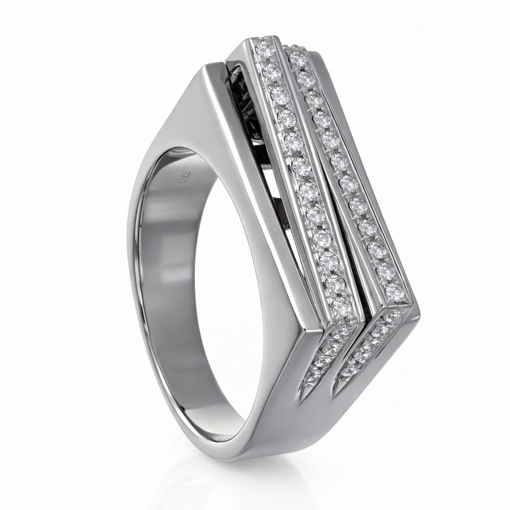 Anello - 18 carati Oro bianco - 0.70ct. tw. Diamante (Naturale)