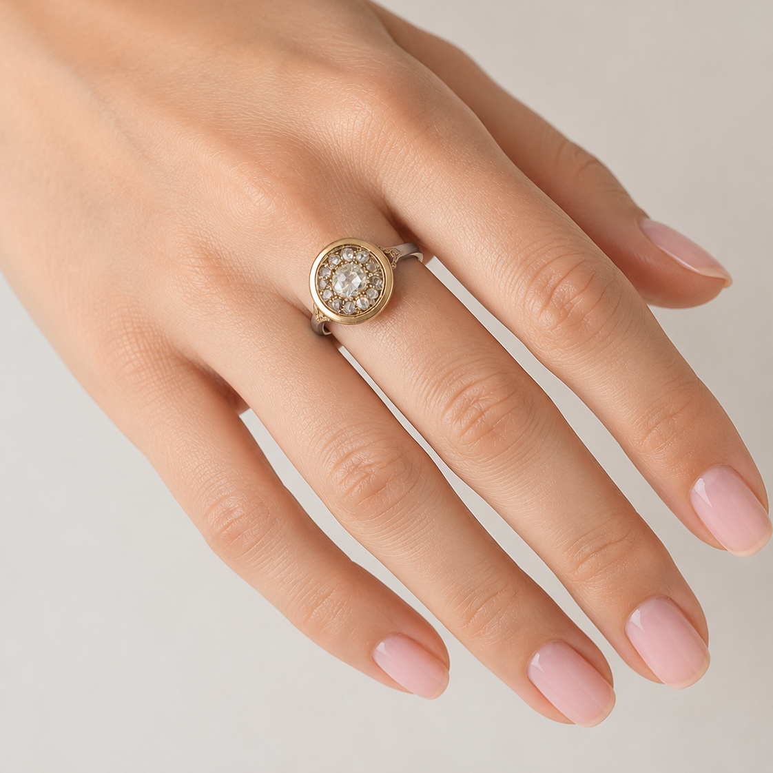 Anello - 18 carati Oro giallo, Argento - 1.80ct. tw. Diamante (Naturale) - Made in Italy - Handmade
