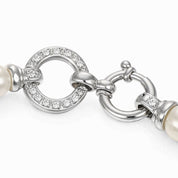Collana - 18 carati Oro bianco - 0.18ct. tw. Diamante (Naturale) - Perla
