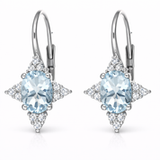 Orecchini - 18 carati Oro bianco - 2.42ct. tw. Acquamarina - Diamante