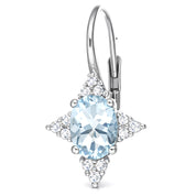 Orecchini - 18 carati Oro bianco - 2.42ct. tw. Acquamarina - Diamante