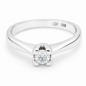 Anello - 18 carati Oro bianco - 0.18ct. tw. Diamante (Naturale) - Made in Italy - Handmade
