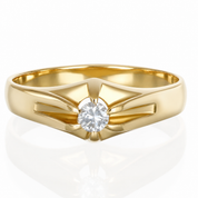 Anello - 18 carati Oro giallo - 0.22ct. tw. Diamante (Naturale) - Made in Italy - Handmade