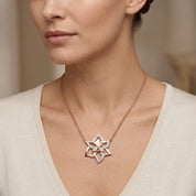 Collana con ciondolo - 18 carati Oro bianco, Oro giallo - 0.76ct. tw. Diamante (Naturale) - Made in Italy - Handmade