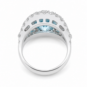 Anello - 18 carati Oro bianco, - 8.32ct. tw. Topazio - Diamante - Made in Italy - Handmade