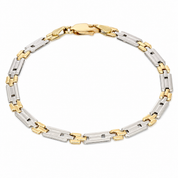 Bracciale - 18 carati Oro giallo, Oro bianco - Made in Italy - Handmade