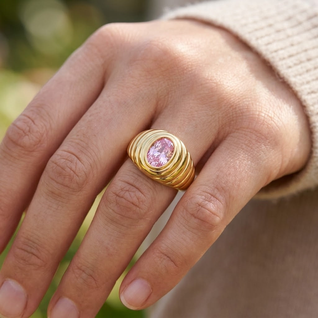 Anello - 18 carati Oro rosa - 10.00ct. tw. Quarzo - Made in Italy - Handmade