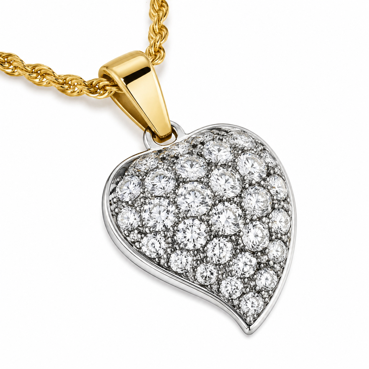 Collana con ciondolo - 18 carati Oro bianco, Oro giallo - 0.675ct. tw. Diamante (Naturale)