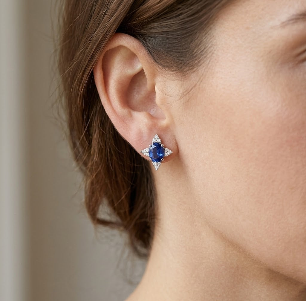 Orecchini - 18 carati Oro bianco - 2.84ct. tw. Tanzanite - Diamante - Made in Italy - Handmade