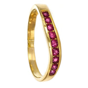 Anello - 18 carati Oro giallo - 0.04ct. tw. Rubino