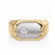 Anello in Oro giallo, Oro bianco 18 carati -Zircone