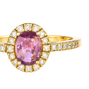 Anello - 18 carati Oro giallo - 1.03ct. tw. Tormalina - Diamante