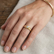 Anello - 18 carati Oro giallo - 0.22ct. tw. Diamante (Naturale) - Made in Italy - Handmade