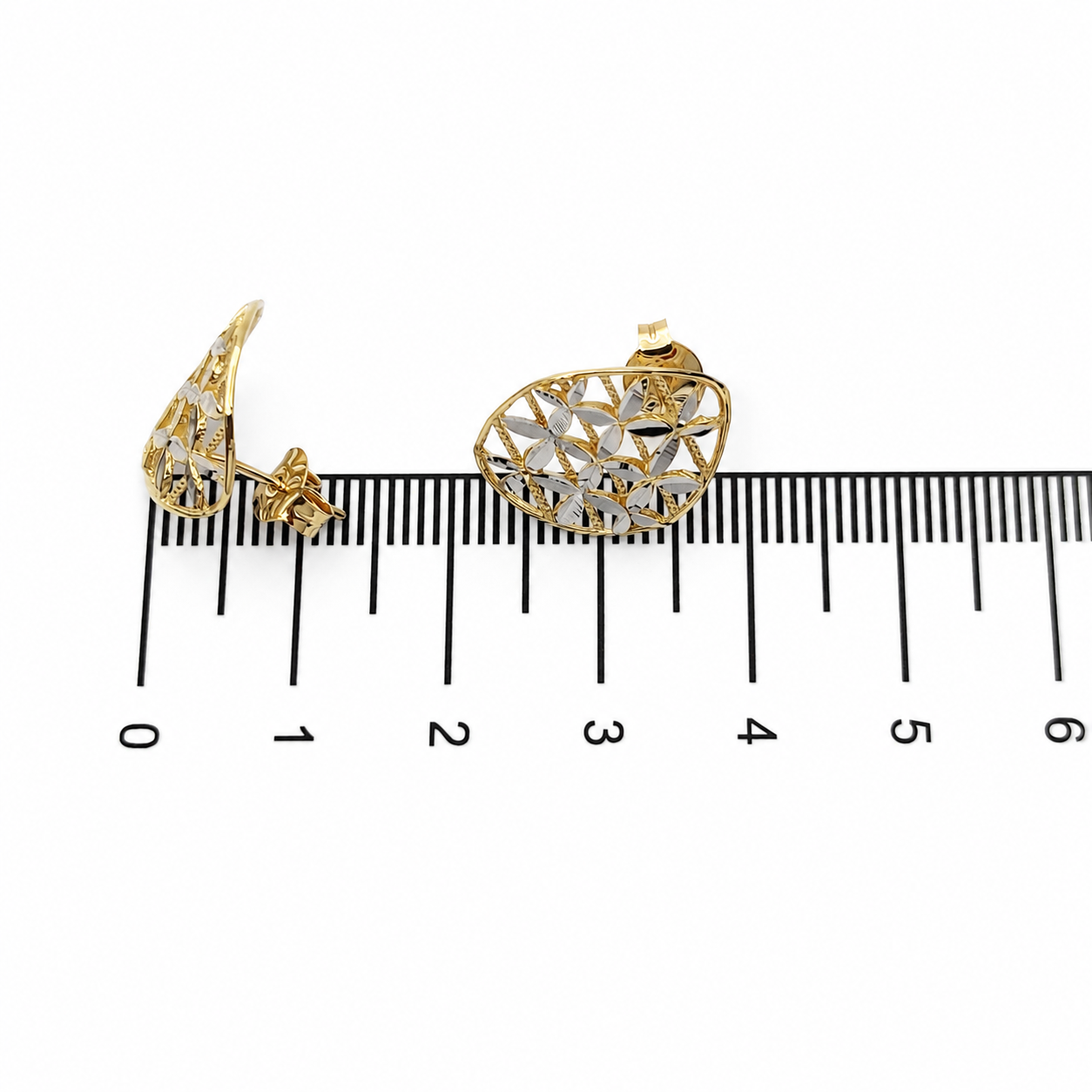 Orecchini - 18 carati Oro giallo, Oro bianco - Made inItaly - Handmade