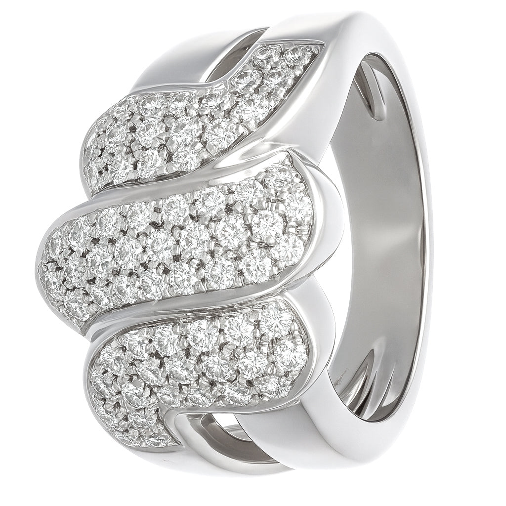 Anello - 18 carati Oro bianco - 0.915ct. tw. Diamante (Naturale)